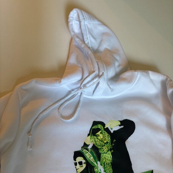 NWOT - White YEAT Graphic Hoodie | Green Print Streetwear Pullover | Size Small - Picture 4 of 7